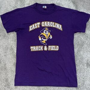Purple ECU East Carolina Pirates Track & Field Team Issue Ultimate T shirt S